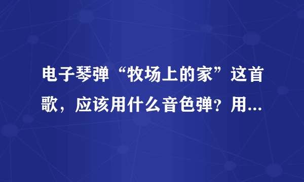 电子琴弹“牧场上的家”这首歌，应该用什么音色弹？用什么伴奏弹？急求。准确即加分。好人帮下忙。感谢！