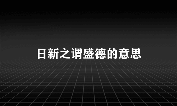 日新之谓盛德的意思