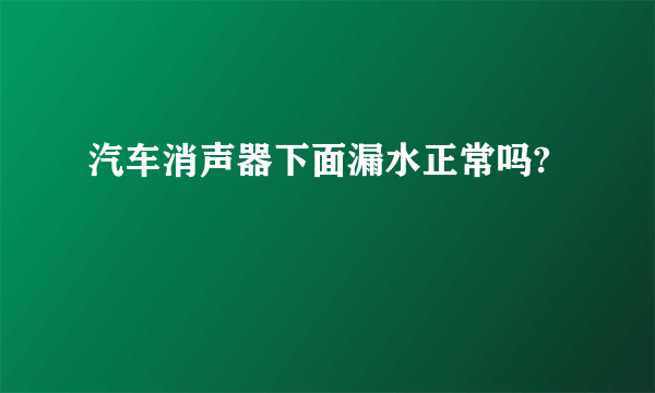 汽车消声器下面漏水正常吗?