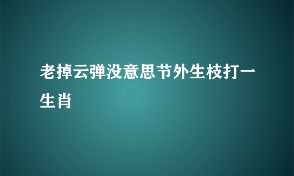 老掉云弹没意思节外生枝打一生肖