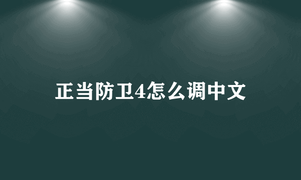 正当防卫4怎么调中文