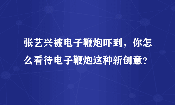 张艺兴被电子鞭炮吓到，你怎么看待电子鞭炮这种新创意？