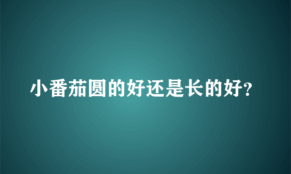 小番茄圆的好还是长的好？