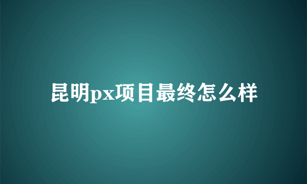 昆明px项目最终怎么样