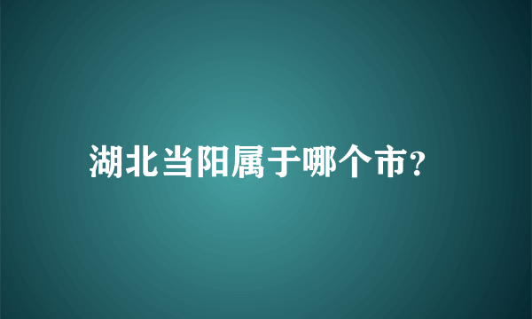 湖北当阳属于哪个市？